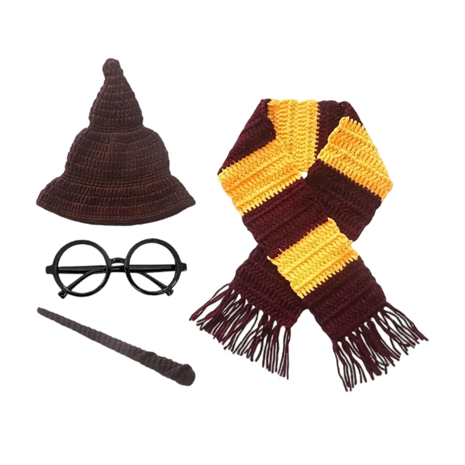 4x Newborn Photography Props Background Pretend Play Newborn Crochet Costume for Bedroom Studio Pictures Photos Photoshoot
