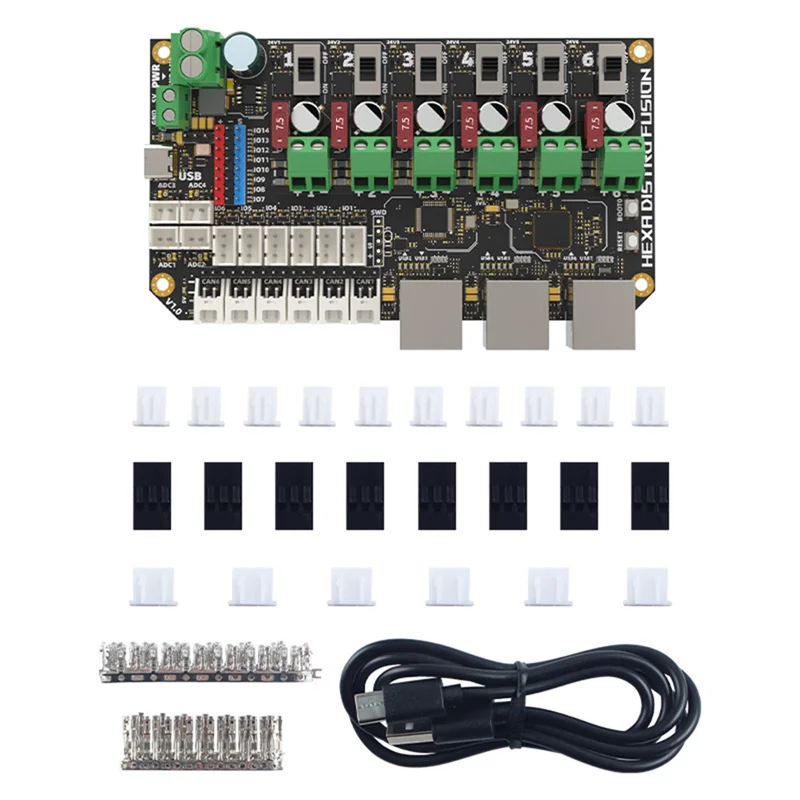 Multi-Function 3D Printer HUB 6-Way CANBUS USB 2.0 Hexa Disto Fusion Board Power Distribution Expansion Board