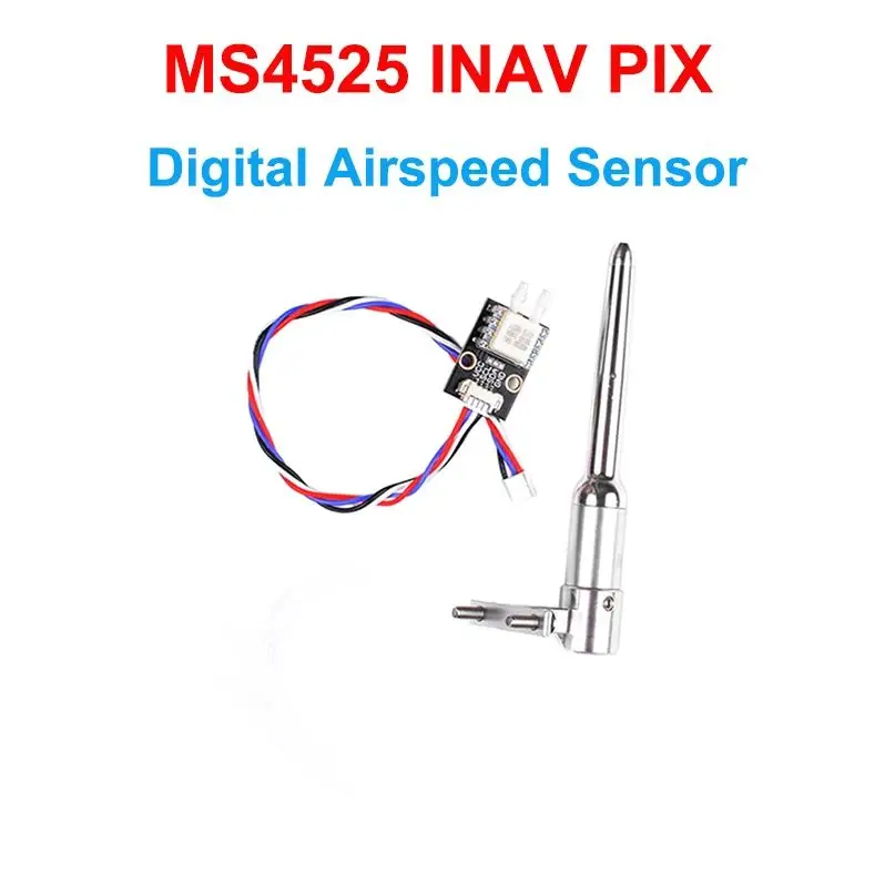 JHEMCU MS4525 Airspeed Tube Pitot Digital Airspeed Meter INAV PIX PX4 for Flight Control Fixed Wing Open Source Differential