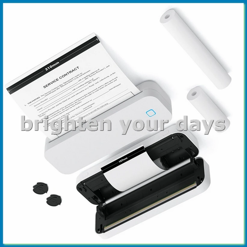Portable Thermal Transfer Printer Wireless,Multi-Size,Eco-Friendly for System, Os System,Phone,Tablet,White-A79U