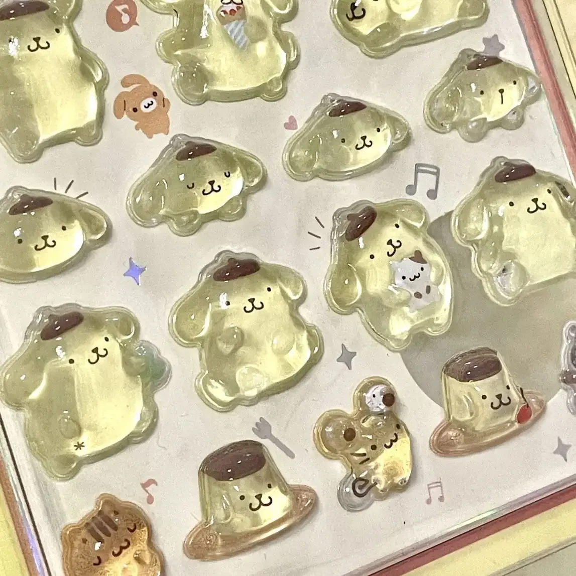 **Anime Hellokitty Hangyodon Cinnamoroll 3Dtransparente Gelee Aufkleber Kristall Dekorative Aufkleber Kinder Handyhüllen DIY Spielzeug