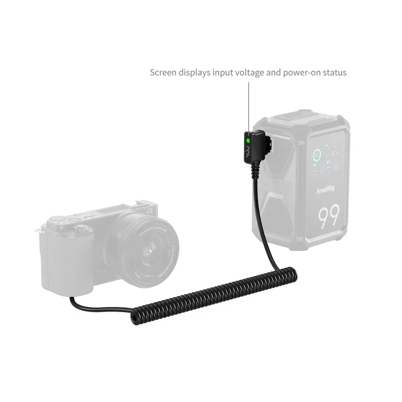 SmallRig Dummy Battery Power Cable for D-Tap for Sony NP-FW50 for Sony ZV-E10, A6500, A7, A7R, A7R II with Display Screen 6538