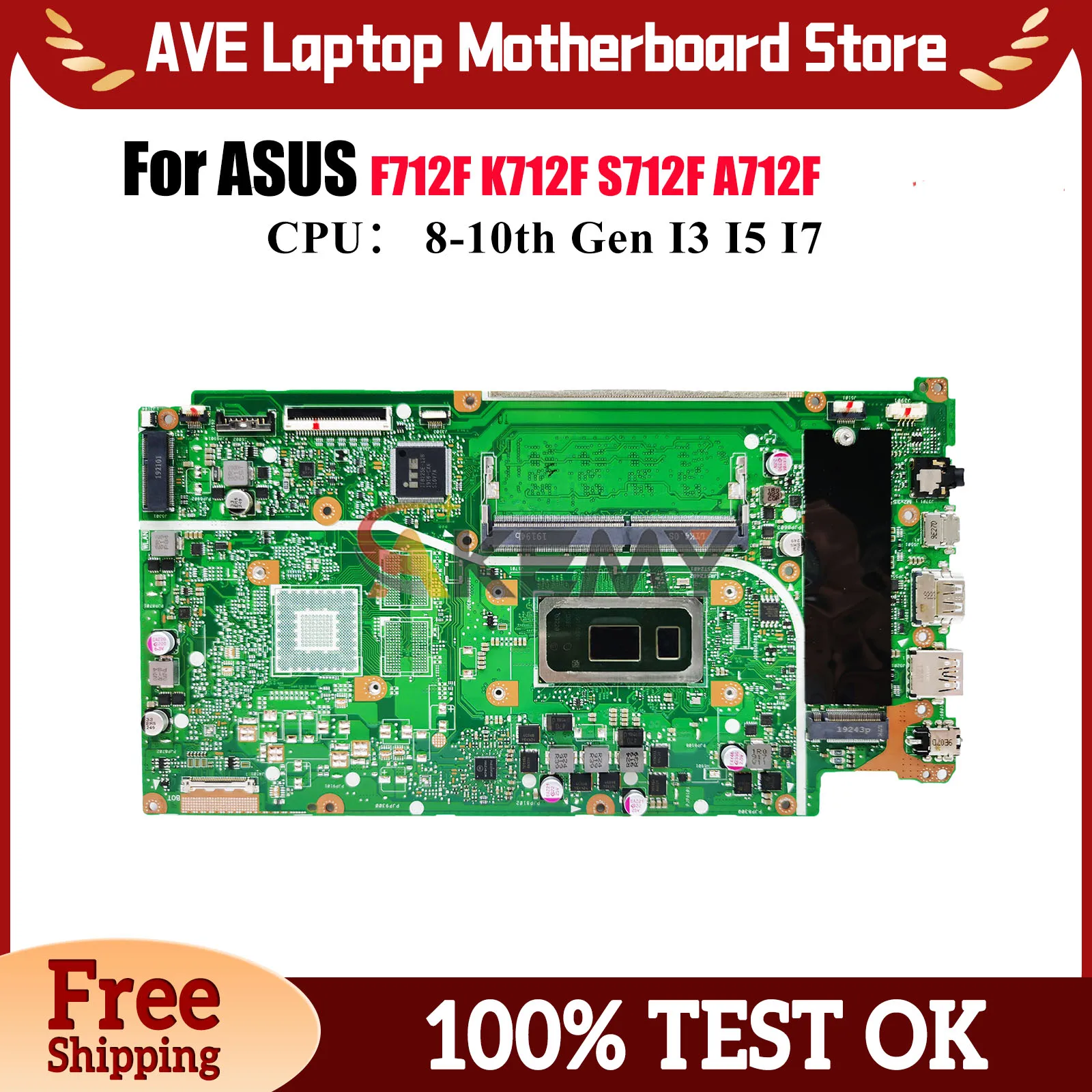 

X712FA Материнская плата для ноутбука ASUS X712FJG X712FL X712FB F712F A712F X712FF X712FJ S712F X712F K712F Материнская плата с процессором I3 I5 I7