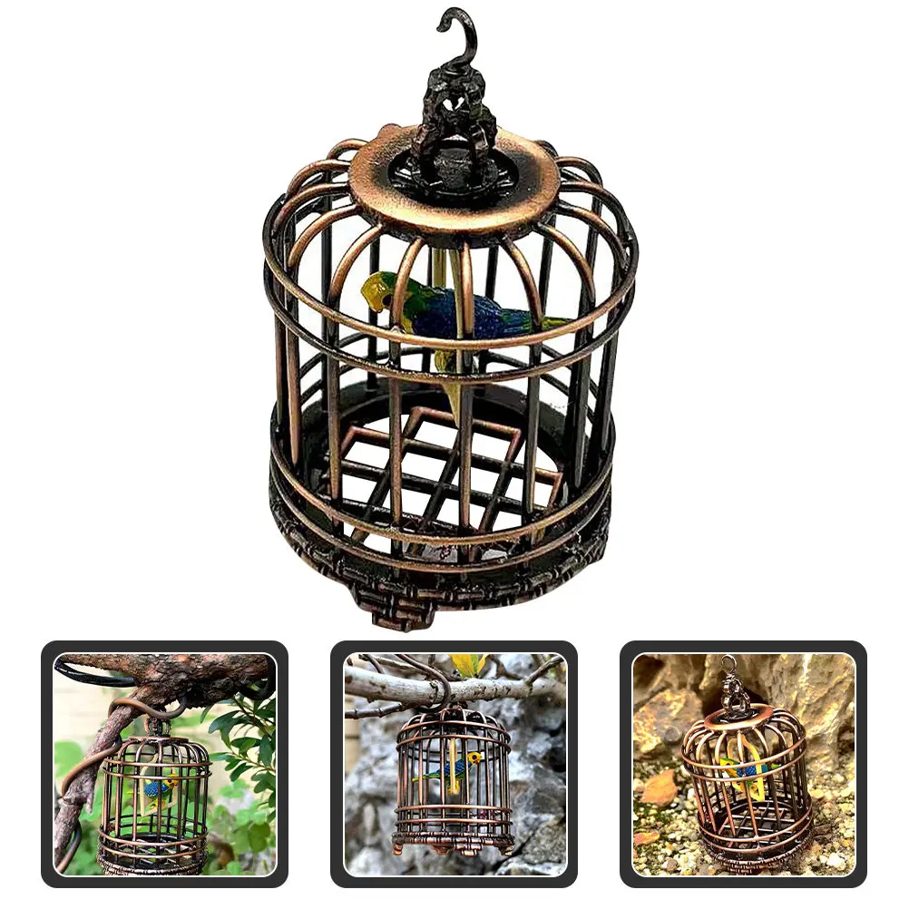 

Изысканная миниатюрная клетка для птиц для миниатюрного домика 1:12, украшение для сцены, подарок, имитация птичьей клетки