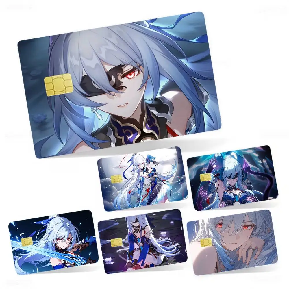 

Jingliu H-Honkai Star R-RailS 4pcs 1Set Film Skin for Debit Credit Bank Visa Card Decal Cover