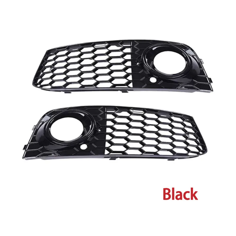 Front Bumper Fog Light Comb Grilles For Audi A4 B8 RS4 Style Refitted 2009 2010 2011 2012 Grill ABS Grille Car Part Intake Cover