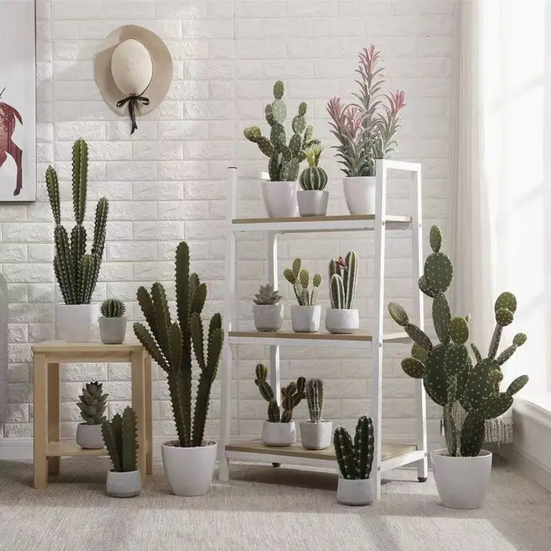 

Artificial Cactus Fake Big Cactus Plants Faux Cacti Saguaro with Planter for Indoor Outdoor Home Office Shop Garden Decoration