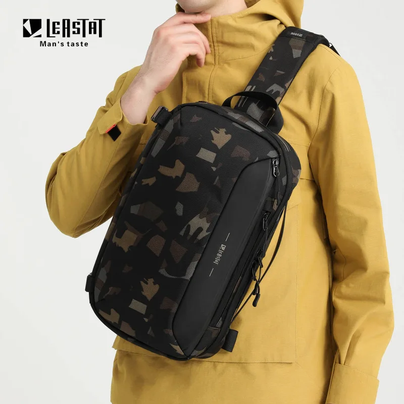 Cross กระเป๋าหน้าอกสําหรับชายกระเป๋าสะพาย USB ชาร์จ Cross Body Bag กระเป๋าเดินทาง Messenger Pack Oxford กระเป๋าถือสําหรับชาย