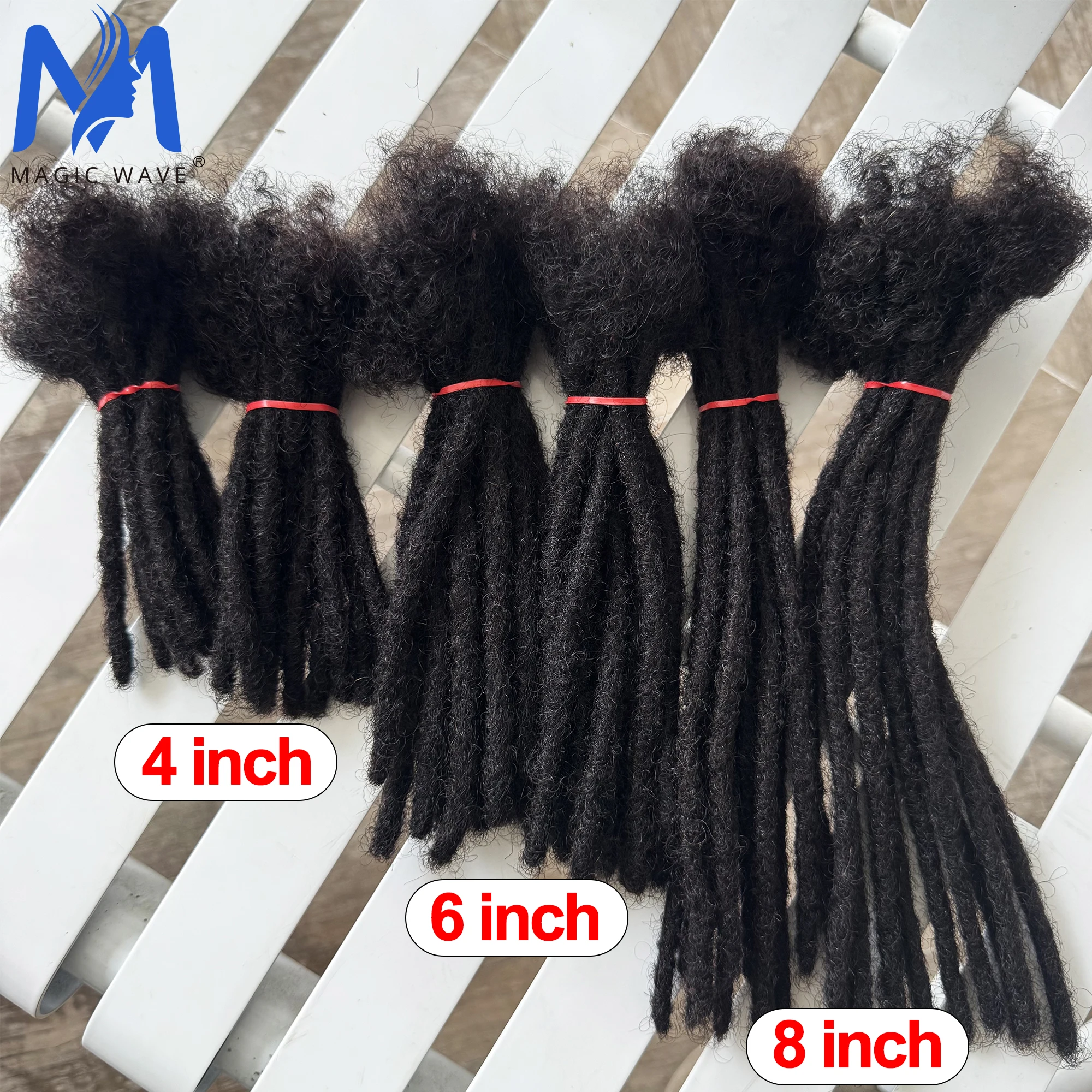 0.6cm Width 4-8 Inches 10 Strands Loc Extensions Human Hair 100% Full Handmade Permanent Dreadlock Extensions for Women Men