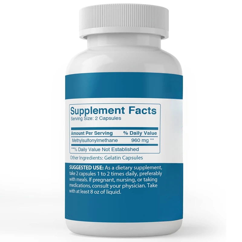 Pure Original Ingredient MSM (100 Capsules) Is Always Pure, Without Additives or Fillers, Natural Sulfur