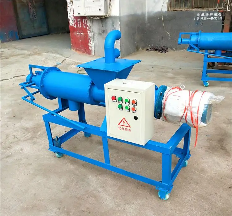 compost fertilizer goat pig chicken cow solid liquid manure pellet processing dewatering dryer drying separator machine