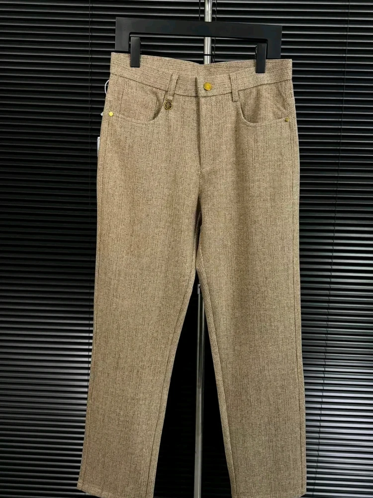 

Высококачественные мужские повседневные брюки: новые модные универсальные прямые брюки-чинос для осени и зимы