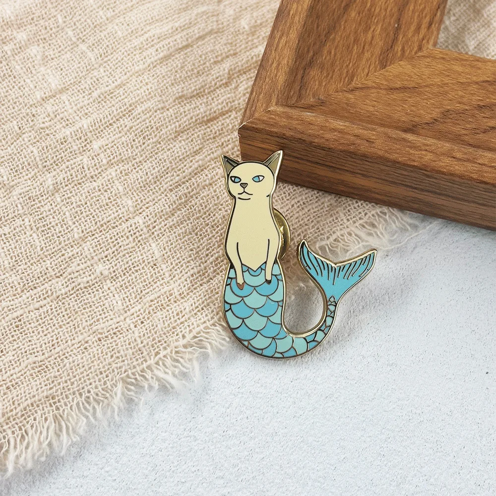 1pc Purrmaid Cat Mermaid Ename - Embroidery Whale ulasan dan harga
