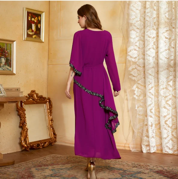 이드 무바라크 이슬람 Hijab 롱 드레스 Abaya 두바이 이슬람 터키어 드레스 여성을위한 Abayas Kaftan 모로코 가운 Longue Djelaba Femme