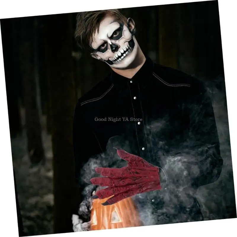  Easter Costume Gloves Red Claw Pair for Theme Parties, Stage Use, Party Photo Booth Prop Styling Set