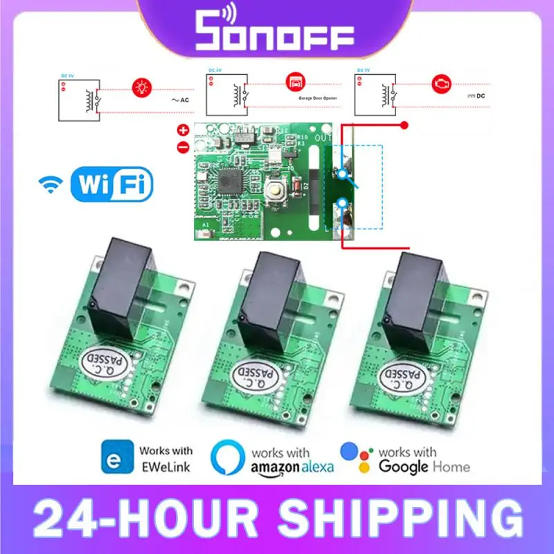 SONOFF RE5V1C Wifi DIY Switch 5V DC Relay Module Smart Wireless Switches Inching/Self-locking APP/Voice Remote ON/OFF