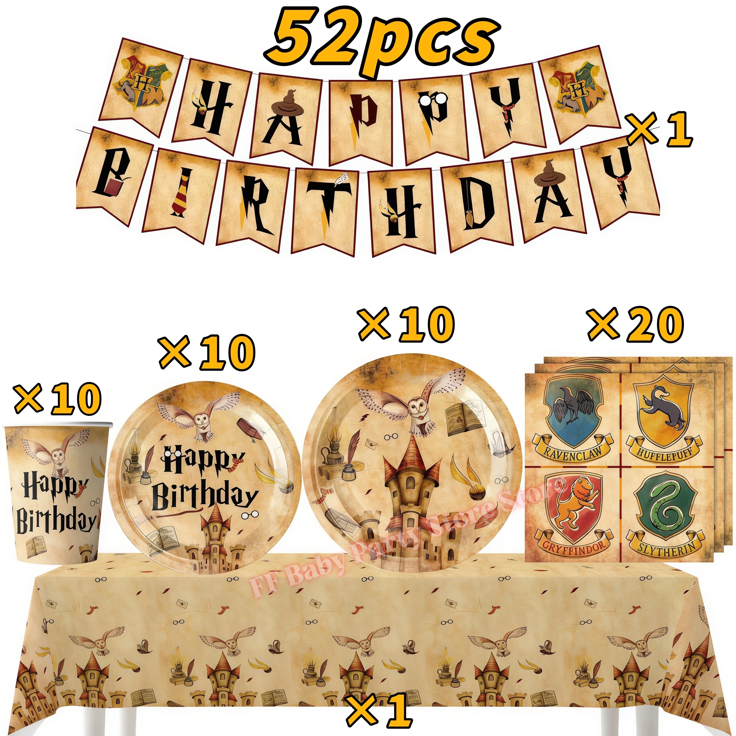 Academy Magics Geburtstagsparty-Dekoration, Harry-Potter-Motiv, Ballon, Teller, Becher, Serviette, Kindergeschenk, Babyparty-Zubehör, Event-Artikel, Souvenir – Detail 36
