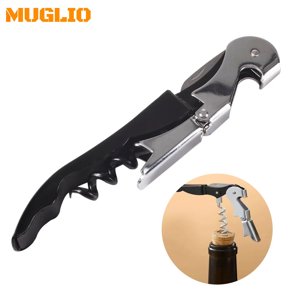 1pc Premium Stainless Steel Wine Bottle Opener Multi-Functional Bottle Openers Wine Cork Screw Corkscrew Beer Cap Remover Bar