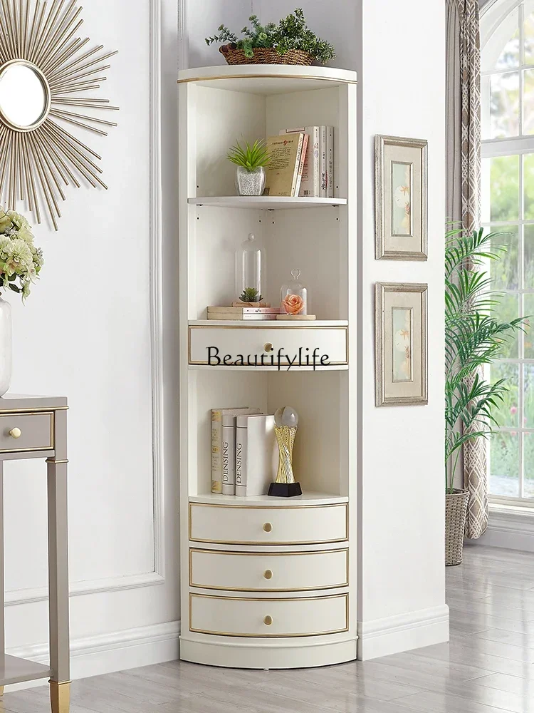 

ls 04Corner Cabinet Premium Grey Simple Vertical Bedroom Storage Cabinet Solid Wood