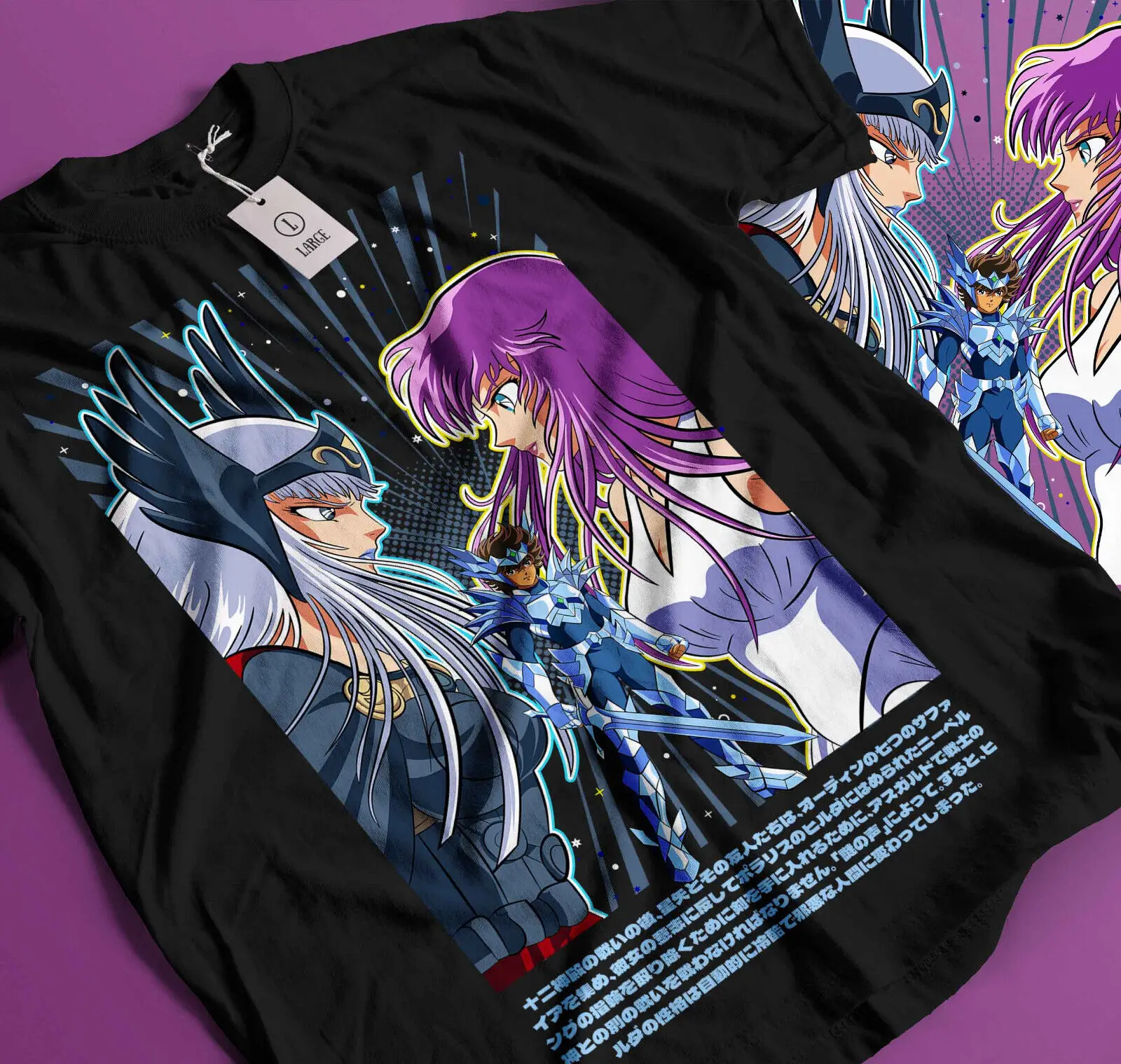 Saint Seiya T-shirt knights Of the Zodiac Hyoga Ikki Anime Shun Shirt Gift 356