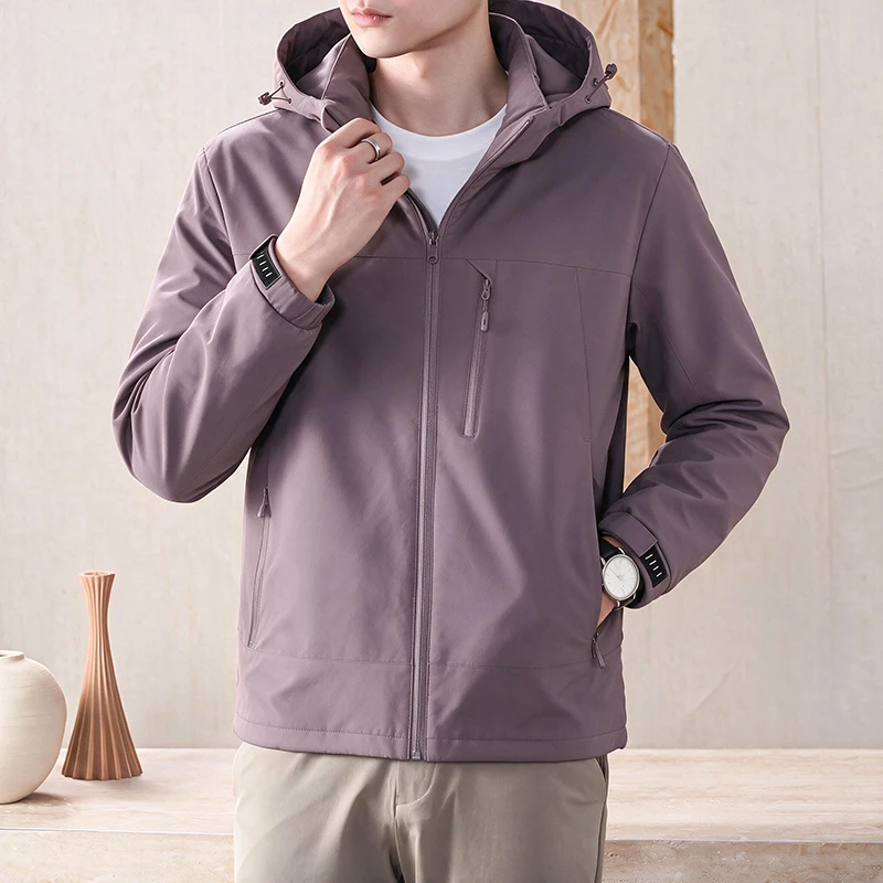 High-Quality Men's Fashionable All-Match Trendy Autumn Winter Outdoor New Cotton-Enhanced Three-Proof Jacket Hooded Coat