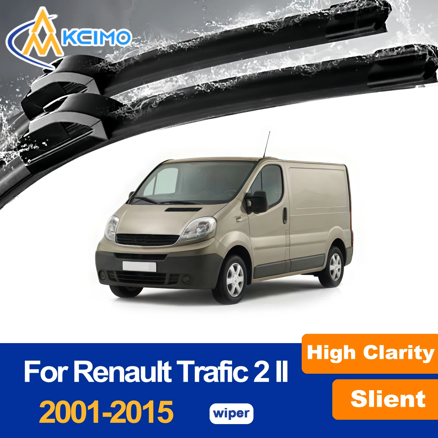 Jeu de balais d'essuie-glace avant pour Renault Trafic 2 II 2001 – 2015 Vauxhall Opel Vivaro (côté conducteur et passager) ​