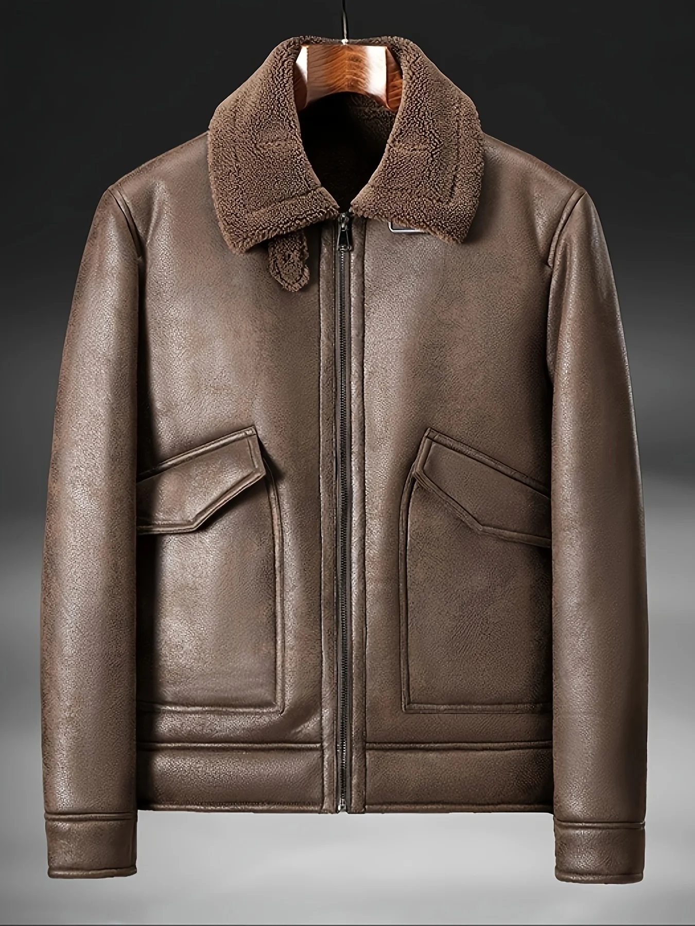 Men's Winter Suede Casual Pu Fur All-In-One Warm Jacket