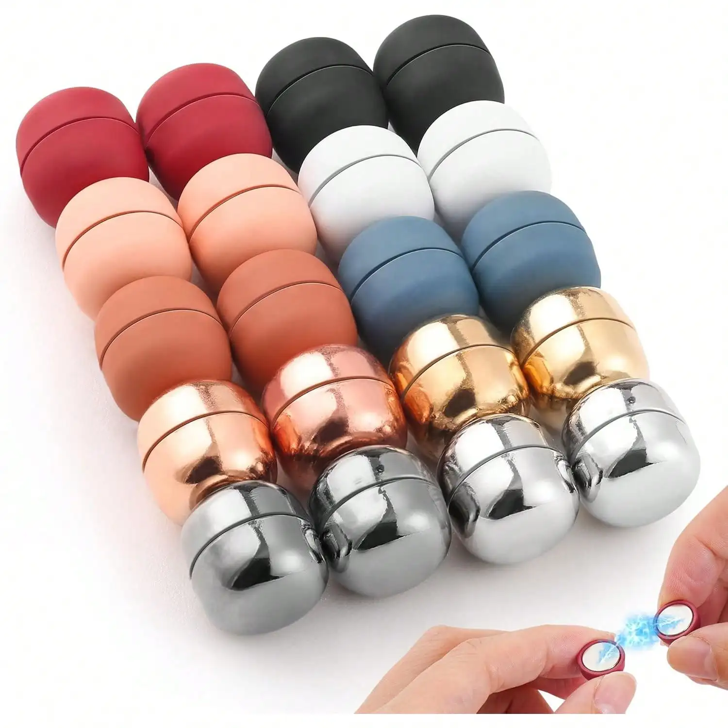 20 Pairs Strong Hijab Magnets Pinless Brooch for Scarf Shirt Dress Matte&Shiny