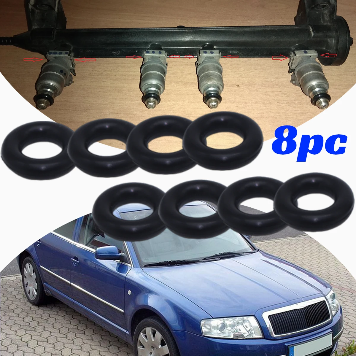 

For VW Vento 1H UP! 121 122 6A Audi A1 GBA Fuel Injector Nozzle Sealing O-Rings Parts Joint Repair Accessories Gasket 7*3.5mm