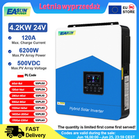 EASUN 4.2KW Hybrid Solar Inverter 24V 3.2KW Off Grid Inverter 6200 48V MPPT 12V 2KW 230V 110A Charger Max PV 450V BMS in EU