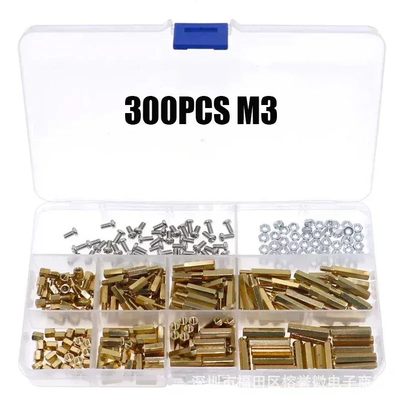 300PCS M2/M3Hexagon Pillar Single Head Copper Stud Insulation Column Chassis Binding Post Brass Yin and Yang Stud Machine