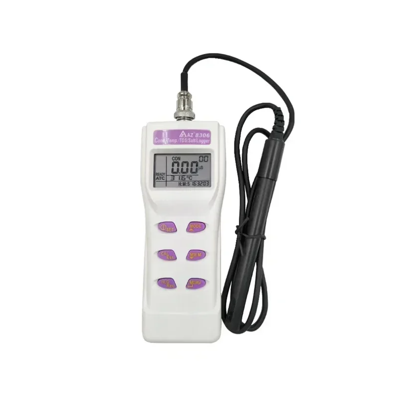 2025.4 AZ 8306 Por Conductivity Meter Multi Display Conductivity / TDS / Salt And Temp Soil Conductivity Meter AZ-8306 With