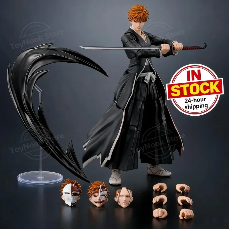 

Отправка в течение 24 часов. В наличии. Фигурка BLEACH SHFiguart SHF Kurosaki Ichigo Getsugatensho из ПВХ, коллекционная модель, игрушка.