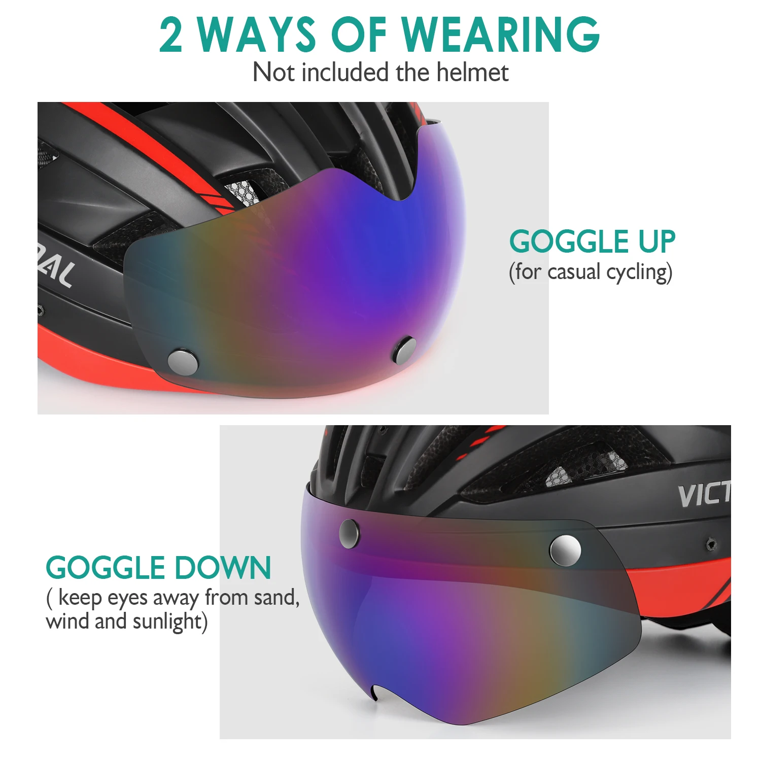 VICTGOAL Bicycle Helmet Magnetic Lens Cycling Eye Polarized Goggles UV400 Protection Sports Glasses MTB Road Bike Accessories