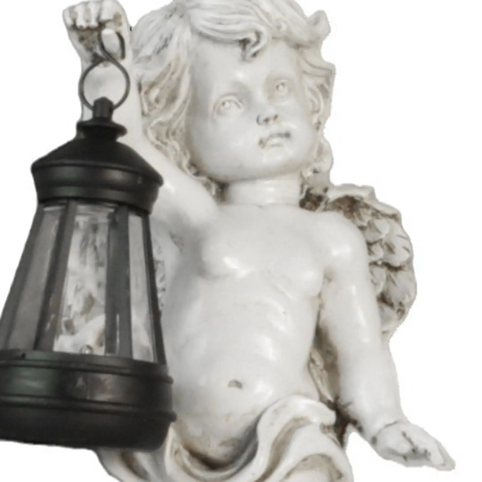 

Angel Statue with Solar Lantern Light Housewarming Gift Cute Yard Art Sculpture for Pathway Indoor/Outdoor Outside Porch Walkway