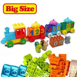 Big Size Building Blocks Set Compatible Duplo Animals Train Model Toddlers Educational Toys Gifts