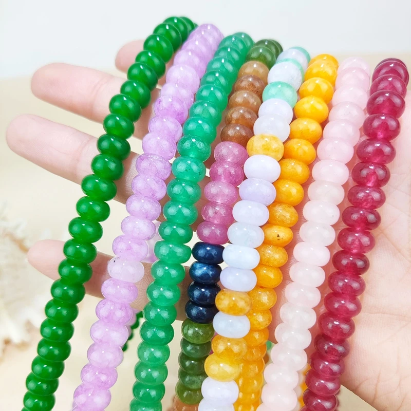 Colorful 5*8mm Natural Stone Beaded Necklace Fashion Handmade Jewelry for Women Party Wedding Accessories 16+2‘’