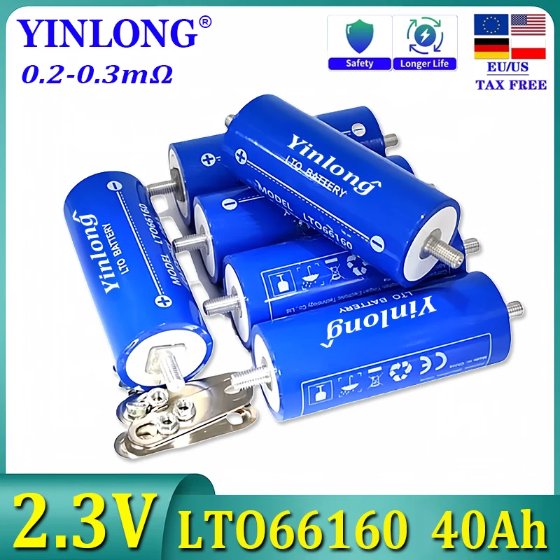 

Original 100% 2.3V 40Ah lithium Titanate battery Yinlong LTO66160 10C discharge DIY 12V 24V low temperature resistant batteries