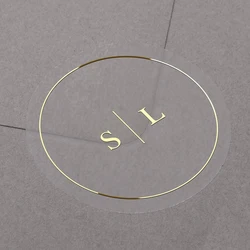 50pcs Personalized Wedding Stickers - Wedding Invitation Sticker, Transparent Round Stickers with Gold Foil Text