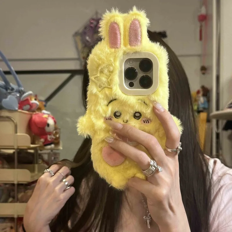 ثلاثية الأبعاد Kawaii جديد لطيف Chiikawa Usagi Hachiware قضية الهاتف المحمول أنيمي أبل سلسلة الكرتون الخريف والشتاء المضادة للسقوط حلاوة
