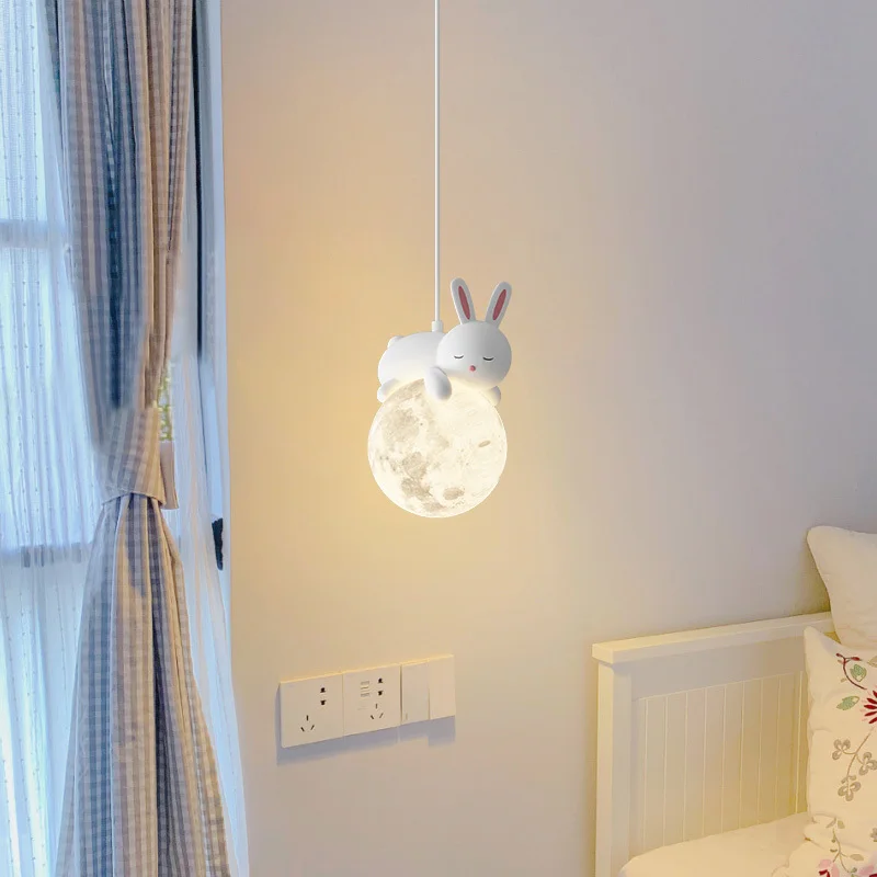 Plafonnier LED en Forme de Lapin Mignon de Dessin Animé, Luminaire Décoratif d'Nik, Idéal pour une Chambre d'Enfant ou un Salon