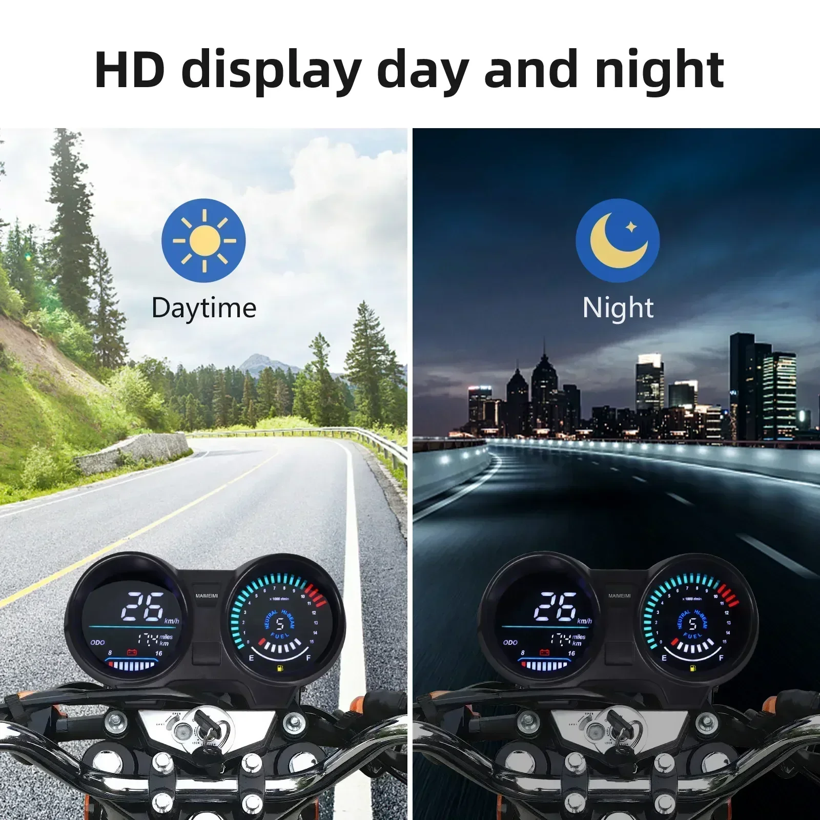 ยอดนิยมรถจักรยานยนต์วัดระยะทางประกอบดัดแปลงอิเล็กทรอนิกส์ TACHOMETER CG125 อุปกรณ์เสริมรถจักรยานยนต์แผงหน้าปัดสําหรับ Titan 150