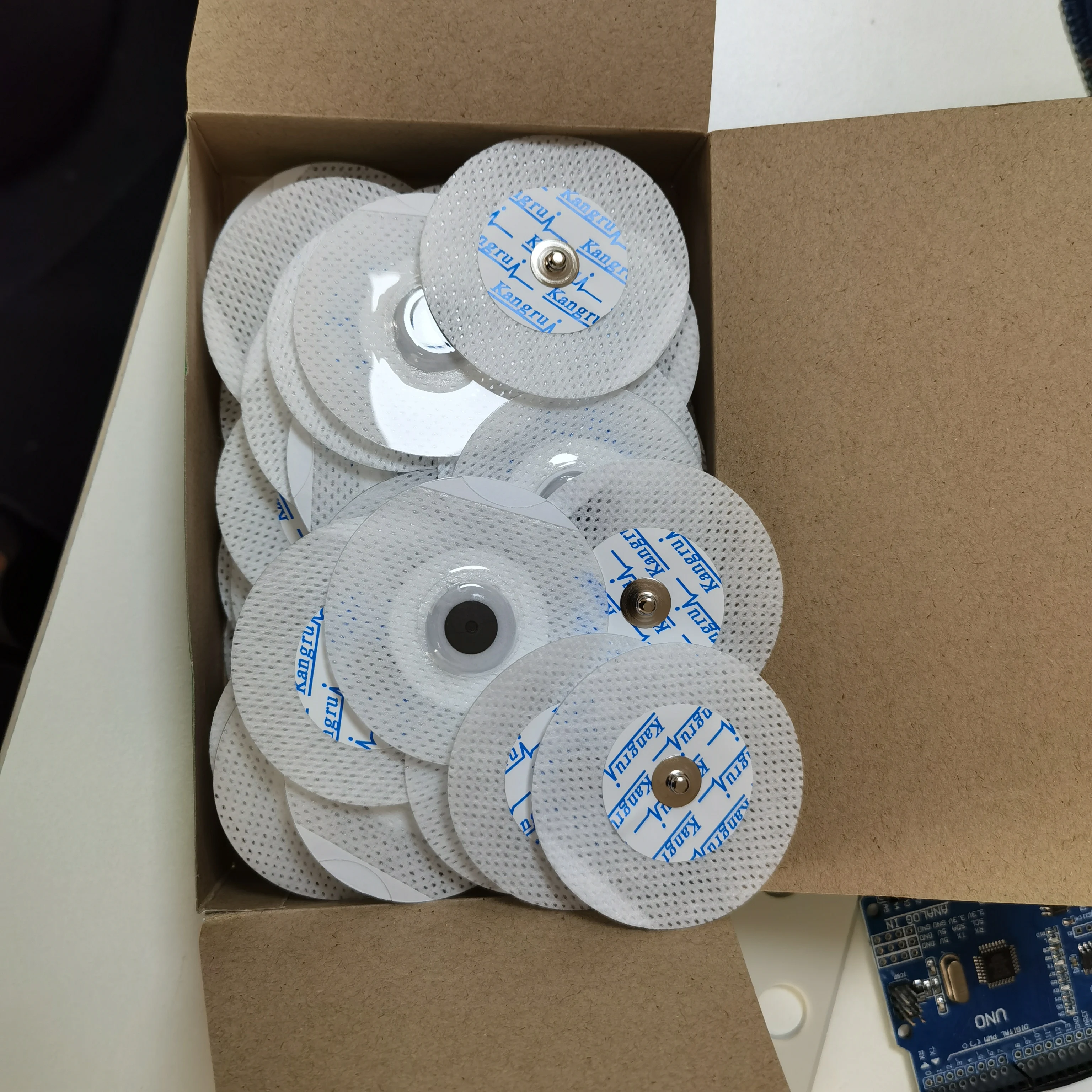 Cabo 3-Lead-Almofadas de eletrodos, 3 conectores, acessórios do sensor do músculo cardíaco, plugue de auscultadores elétricos, ECG, EMG, ECG, ferramentas Experiment