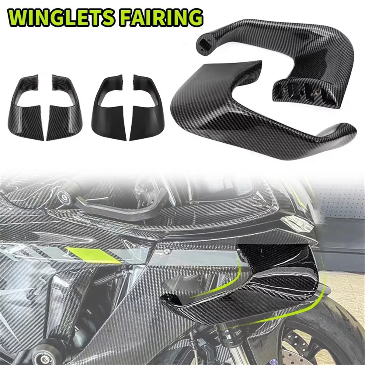 Matte Black Motorcycle Fixed Fairing Small Wing Spoiler Aerodynamic Wing for Yamaha YZF R1 2015-2022 YZF R6