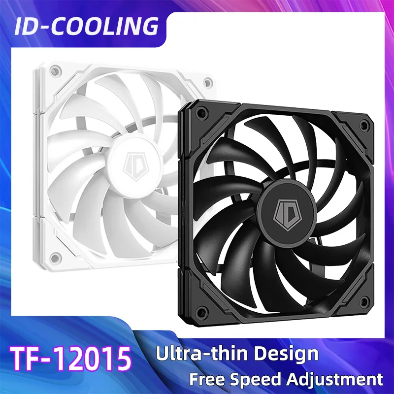 ID-COOLING TF-12015 120mm Cooling Fan Thinckness 15mm Ultra-Thin PC Case Fan 4Pin PWM Temperature Control Mute CPU Cooler
