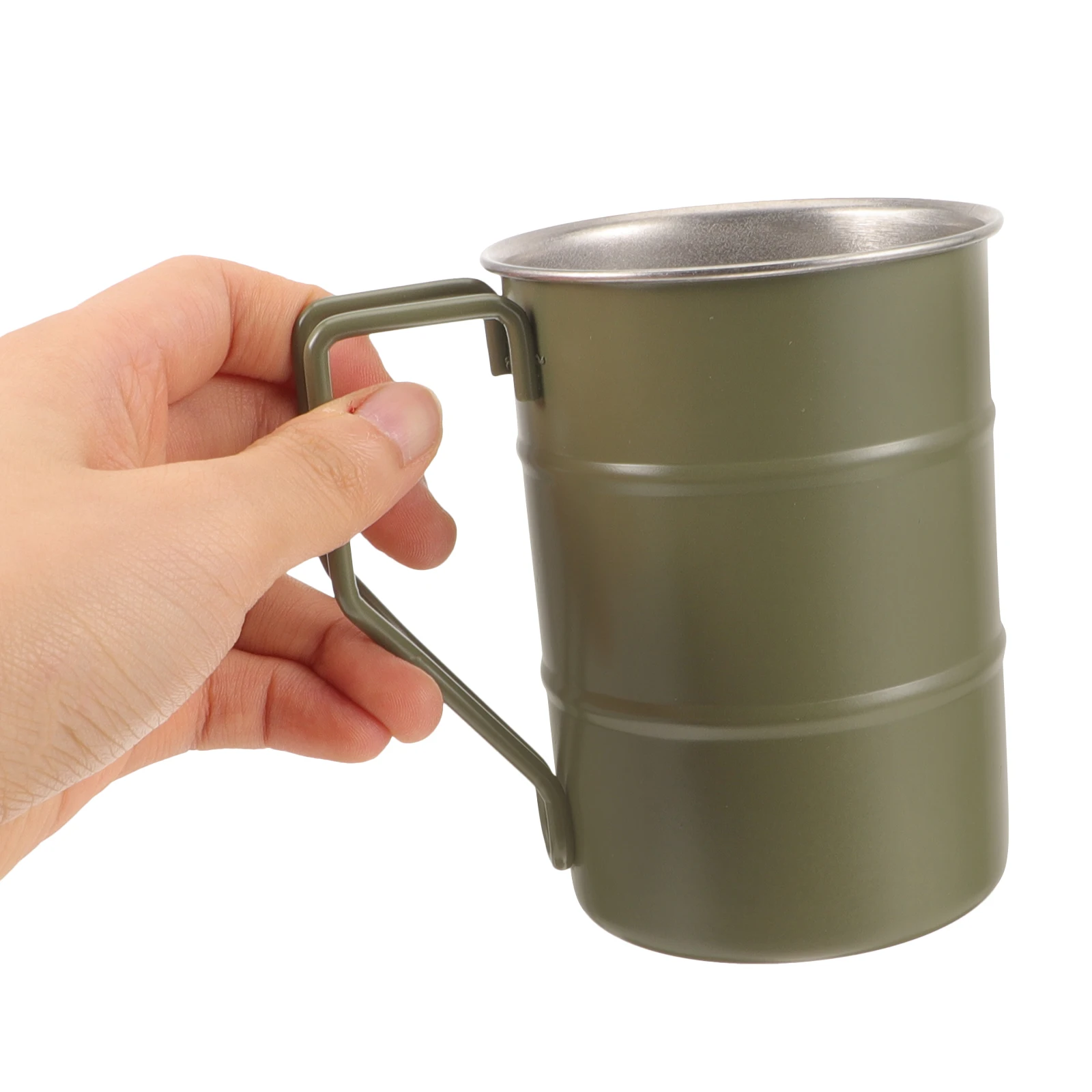 

Stainless Steel Camping Mug Coffee Cup Metal Water Container H for Outdoor Picnic Gifts Flat Bottom Espresso Beverages