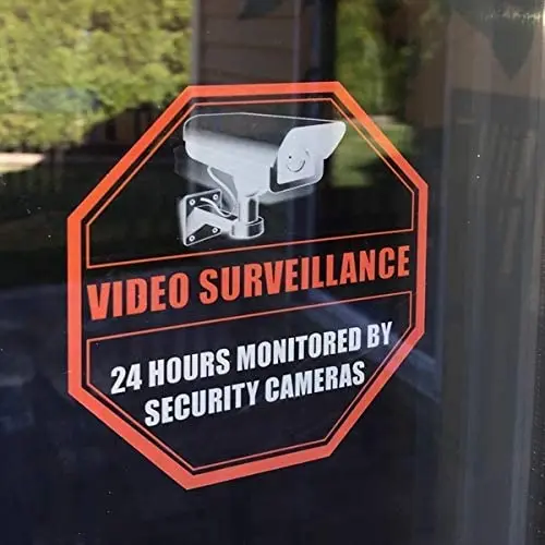 

24 hours by DVR Camera Video Surveillance System warning sign sticker adhesive transparent vinyl before decal