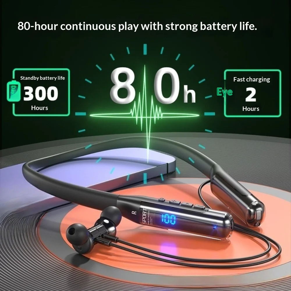 High Appearance Value Neck-hung Bluetooth Headphones 2025 New Fashionable Noise Cancellation Ultra-Long Battery Life Music E-Spo