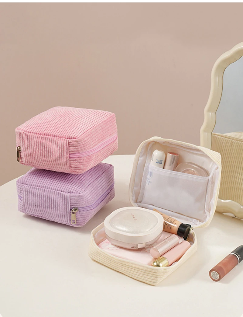 Sanitär Servietten Organizer Taschen Frauen Tragbare Make-Up Lippenstift Reise Veranstalter Tasche Multifunktionale Mini Kopfhörer Lagerung Beutel – Detail 3