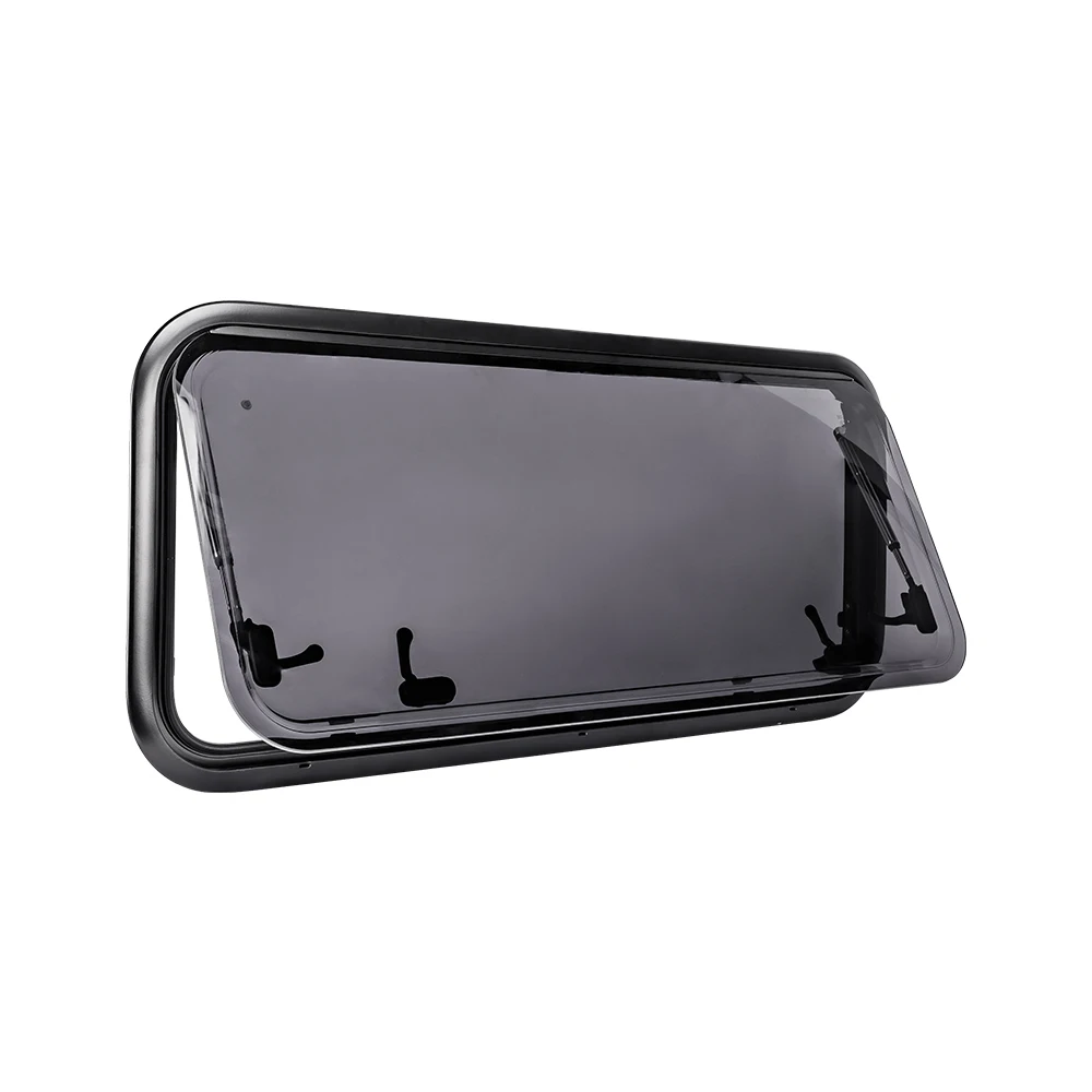 450*500mm RV Window With Insect Screen Caravan Sliding Window Tempered Glass Window Push Out Acrylic Windows For Van
